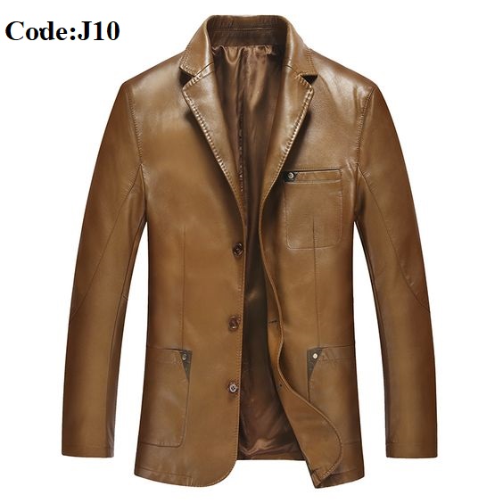 Men’s Premium Brown Leather Blazer Jacket – J10